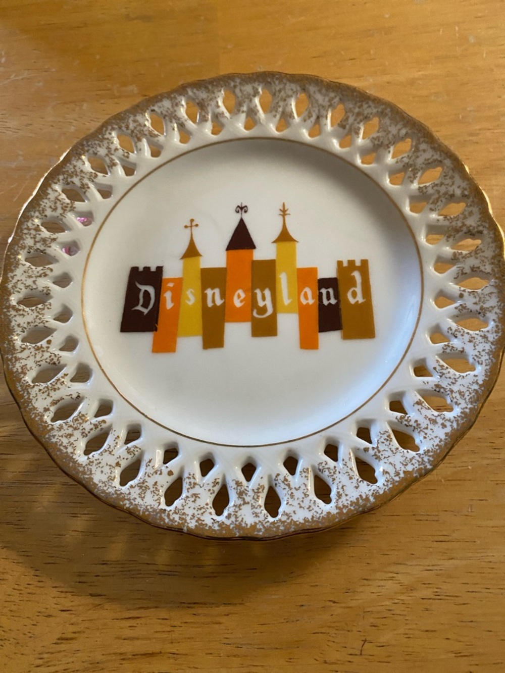 Disney Decorative Porcelain Collector Plate - White with Gold Accents